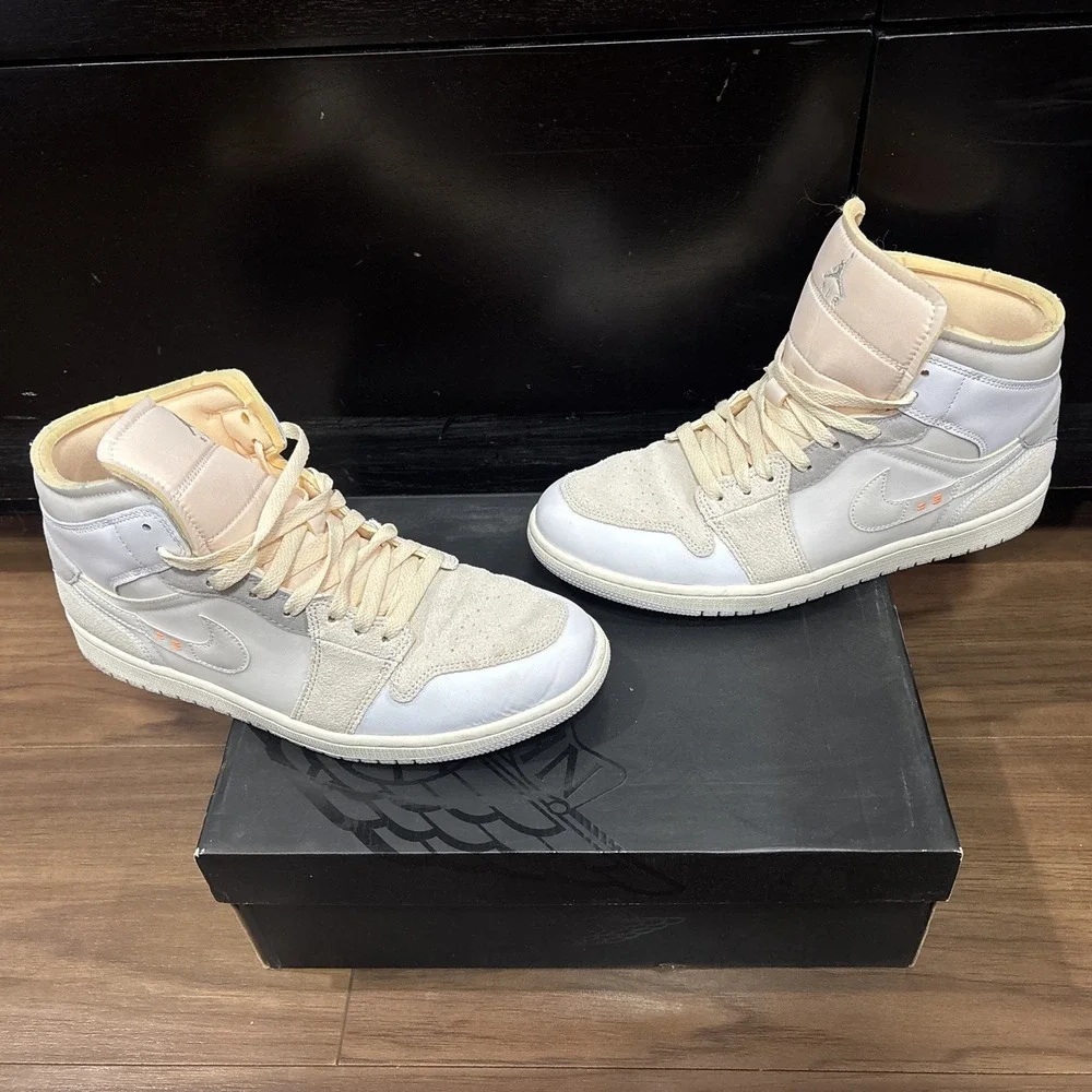 Size 11- Jordan 1 Mid SE Craft White 2022
